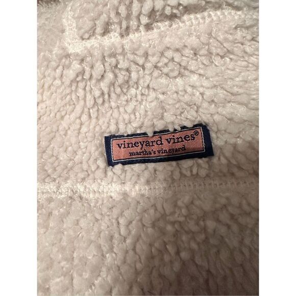 Vineyard vines shep full zip jacket cream fleece sz XS teddy - Picture 11 of 13